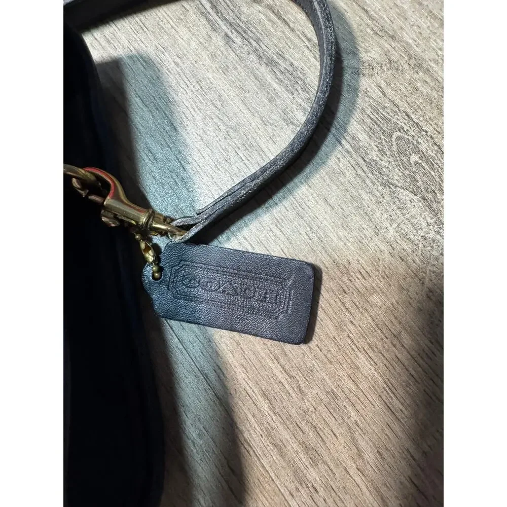 Vintage 1994 Coach Sterling Clutch 9945 Navy Leather
